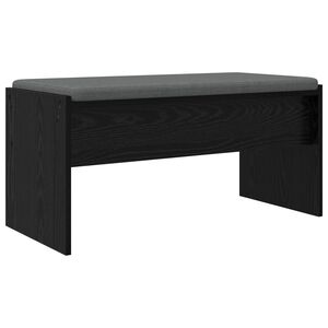 vidaXL Ławka w przedpokoju z poduszką Czarny Dąb 83 x 38 x 40 cm