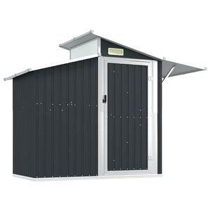 vidaXL Szopa ogrodowa, antracytowa 270x130x208,5cm, stal galwanizowana