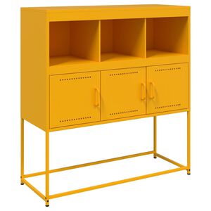 vidaXL Szafka, musztardowa, 100,5x39x107 cm, stal