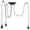 vidaXL Lampa wisząca z 3 uchwytami na żar&oacute;wki E27 Czarny metal