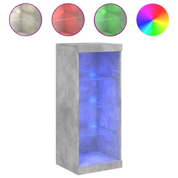 vidaXL Szafka z oświetleniem LED, szarość betonu, 41x37x100 cm