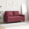vidaXL Sofa 2-osobowa, winna czerwień, 120 cm, tapicerowana tkaniną