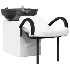 vidaXL Fotel do szamponu Biały i czarny 136 x 60 x 92 cm PVC