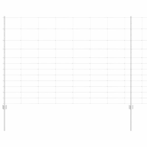 vidaXL Ogrodzenie z słupkiem Srebrny 1,5 x 25 m Stal