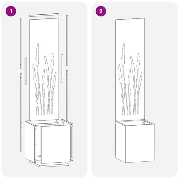 vidaXL Ekran zapewniający prywatność w ogrodzie Rdzawy 32 x 140 cm