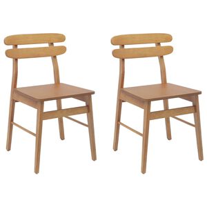 vidaXL Krzesło jadalniane 2 pcs Naturalny Drewno solidne