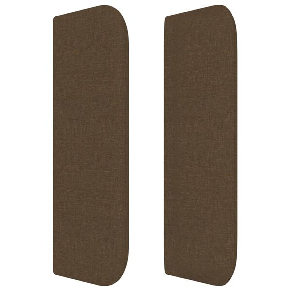 vidaXL Zagł&oacute;wek uszak, ciemnobrązowy, 203x16x78/88 cm, tkanina