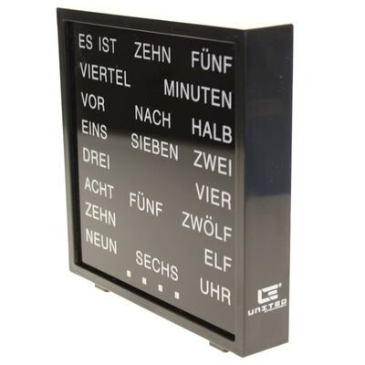 United Entertainment Zegar słowny LED, język niemiecki, 16,5x17 cm