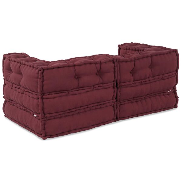 vidaXL Modułowa sofa 2 pcs Bordowy 140 x 70 x 56 cm tkanina