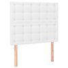 vidaXL Zagł&oacute;wek biały 100x5x118/128 cm sk&oacute;ra ekologiczna