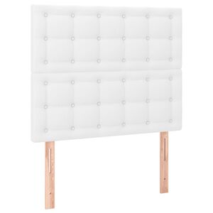 vidaXL Zagł&oacute;wek biały 100x5x118/128 cm sk&oacute;ra ekologiczna