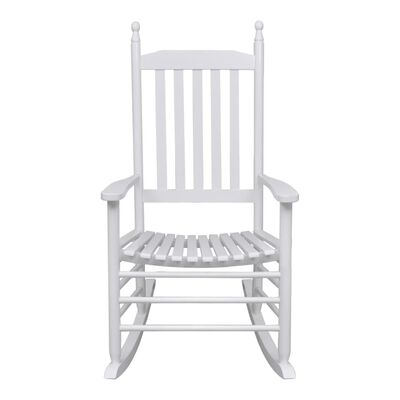 vidaXL Fotel bujany z wygiętym siedziskiem, biały, drewniany