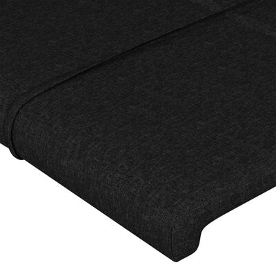 vidaXL Rama łóżka z zagłówkiem, czarna, 100x200 cm, obita tkaniną