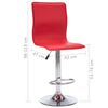 vidaXL Stołki barowe, 2 szt., czerwone, sztuczna sk&oacute;ra
