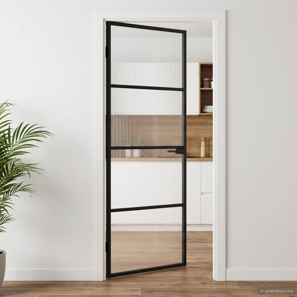 vidaXL Drzwi domowe 76 x 201,5 x 3,5 cm Aluminium i szkło hartowane