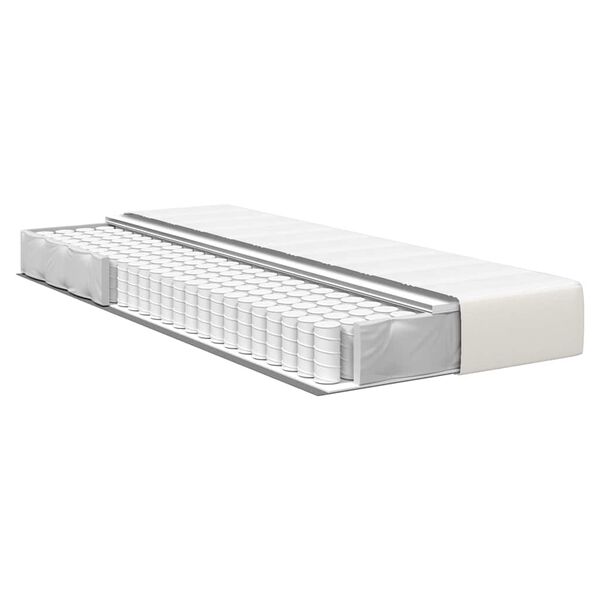 vidaXL Materac do ł&oacute;żka z materacem Kremowy 100 x 200 cm tkanina