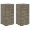 vidaXL Donice ogrodowe, 2 szt., szare, 30x30x60 cm, rattan PE