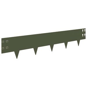 vidaXL Krawężnik do trawnika 50 szt. 100 x 20 cm Stal Oliwkowy zielony