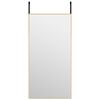 vidaXL Lustro na drzwi, złote, 40x80 cm, szkło i aluminium