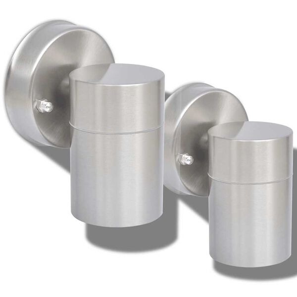 vidaXL Kinkiety zewnętrzne, 2 szt., stal nierdzewna, skierowane w d&oacute;ł