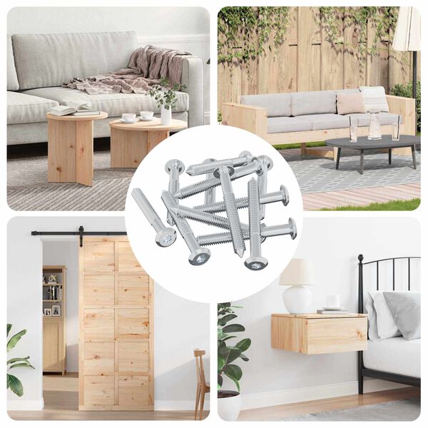 vidaXL Śruba 12 pcs Srebrny M6 x 50 mm Stal