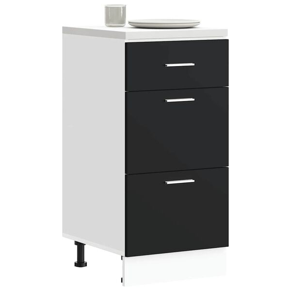 vidaXL Dolna szafka "Lyon" czarna 40x46x81,5 cm Drewno klejone