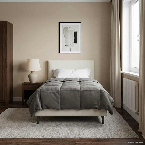 vidaXL Kołdra na cały rok Jasnoszary 135 x 200 cm Mikrofibra