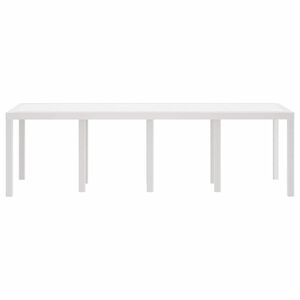 vidaXL St&oacute;ł Ogrodowy Biały 250 x 100 x 73 cm polirattan