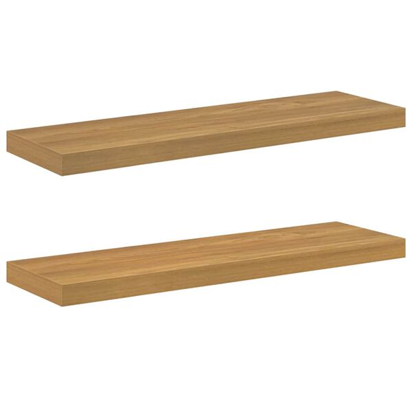 vidaXL P&oacute;łka ścienna z przechowywaniem 2 pcs Brązowy 90 x 23,5 x 4 cm