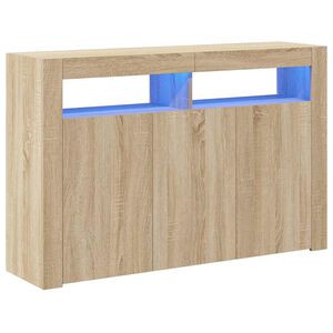 vidaXL Szafka z oświetleniem LED, dąb sonoma, 115,5 x 30 x 75 cm