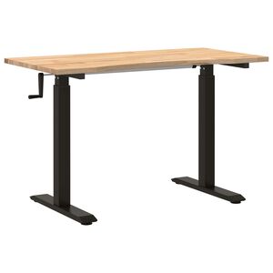vidaXL Biurko Czarny i naturalny 120 x 60 cm Dąb lite