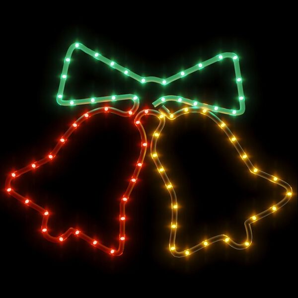 vidaXL Świąteczna dekoracja, dzwonki, 72 LED, 2 szt. 50x56 cm