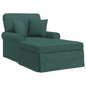 vidaXL Chaise Lounge z Fartuszkiem Ciemna zieleń 91 x 157 x 91 cm