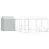 vidaXL Kojec dla psa, z dachem, srebrny, 6x6x2,5 m, stal galwanizowana