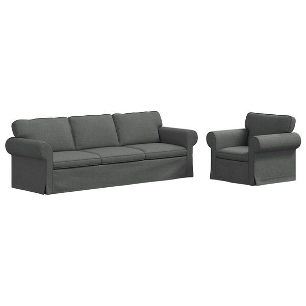 vidaXL Sofa 2 pcs Ciemnoszary