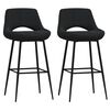 vidaXL Stołki barowe, 2 szt., czarne, obite aksamitem