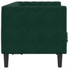 vidaXL Sofa Chesterfield z wałkami, dwuosobowa, ciemnozielona, aksamit