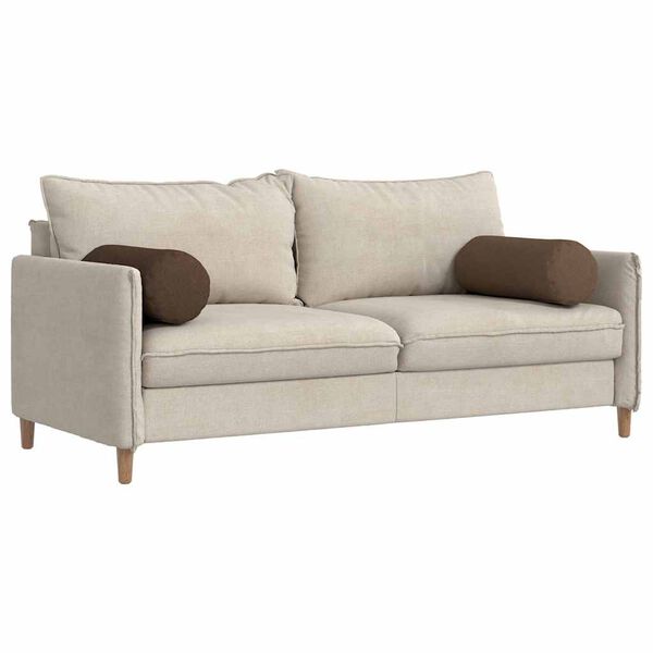 vidaXL Poduszki Wałkowe 2 pcs Brązowy &Oslash; 25 x 70 cm tkanina