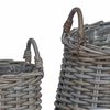 vidaXL Kosz na rośliny z przechowywaniem 2 pcs Szary Rattan Lacak