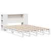 vidaXL Ł&oacute;żko z regałem, bez materaca, białe, 140x190 cm, lite drewno