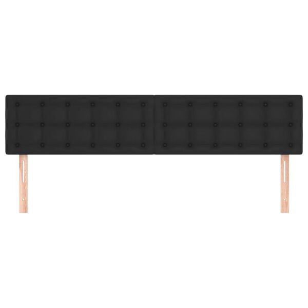 vidaXL Zagł&oacute;wki, czarne, 200x5x78/88 cm, sztuczna sk&oacute;ra