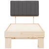 vidaXL Ramka ł&oacute;żka z tapicerowanym wezgłowiem Ciemnoszary 75 x 190 cm