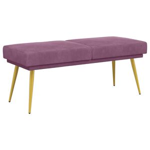vidaXL Ławka podw&oacute;jna Fioletowy 120 x 45 x 46 cm Welur