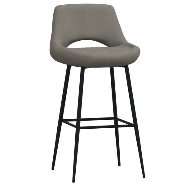 vidaXL Stołki barowe, 2 szt., ciemnoszare, obite aksamitem