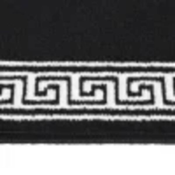 vidaXL Chodnik dywanowy, BCF, czarny z motywem, 80x450 cm