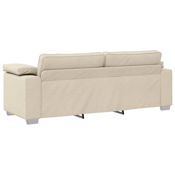 vidaXL Sofa Beżowy 219 x 77 x 82 cm Tkanina lniana