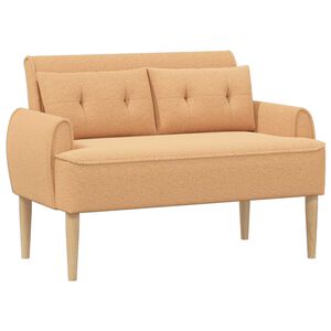 vidaXL Sofa dwuosobowa z guzikowym pikowaniem Beżowy 117 x 67 x 77 cm