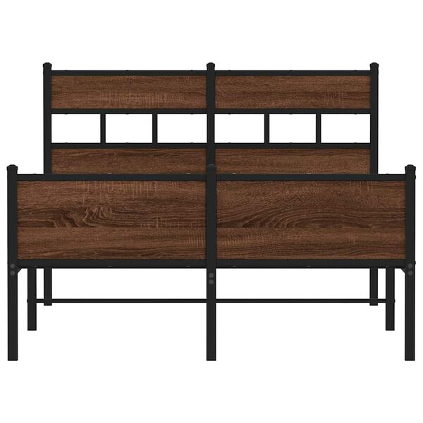 vidaXL Ł&oacute;żko bez materaca, brązowy dąb, 120x200 cm