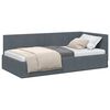 vidaXL Rama ł&oacute;żka narożnego Ciemnoszary 90 cm x 200 cm Aksamit