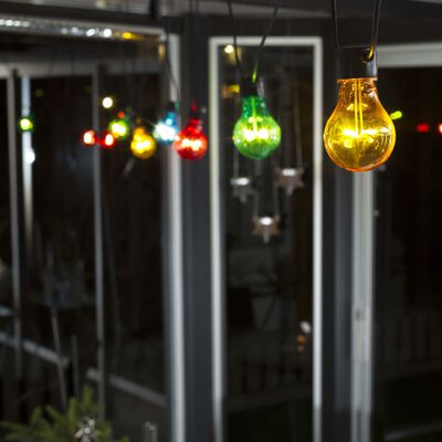 KONSTSMIDE Lampki imprezowe z 10 żarówkami, zestaw startowy, kolorowe